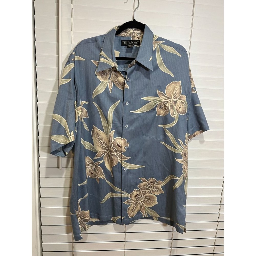 Tori Richard 100% Silk‎ Short Sleeve Button Up Shirt - Size XL